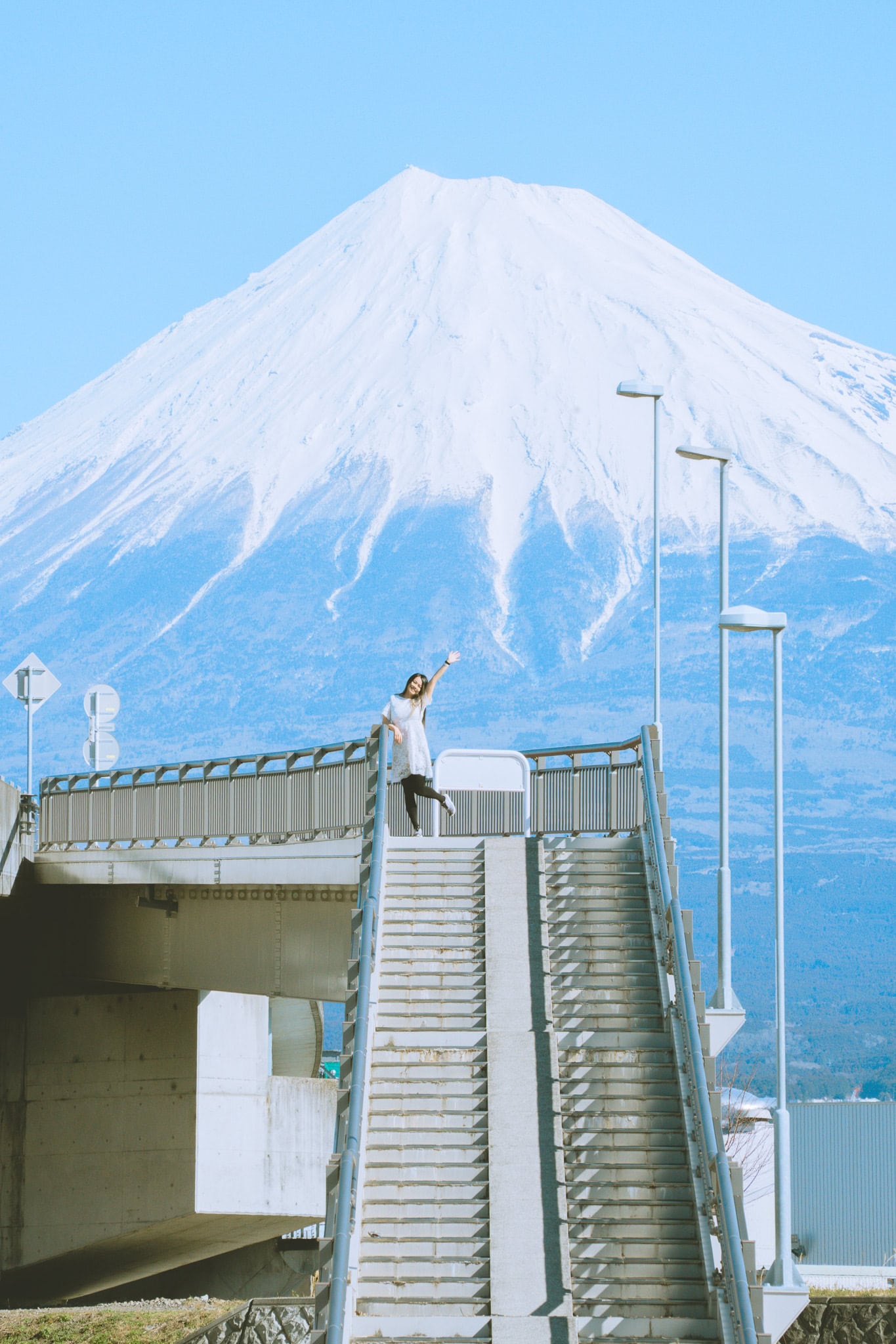 Mt. Fuji view from Yumeno Ohashi in Shizuoka.