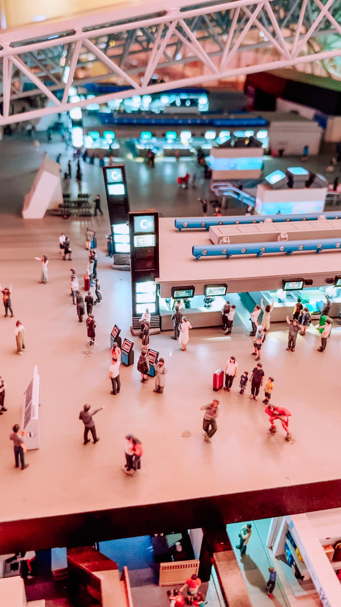 Mini airport at Small Worlds Tokyo, a fun family friendly experience