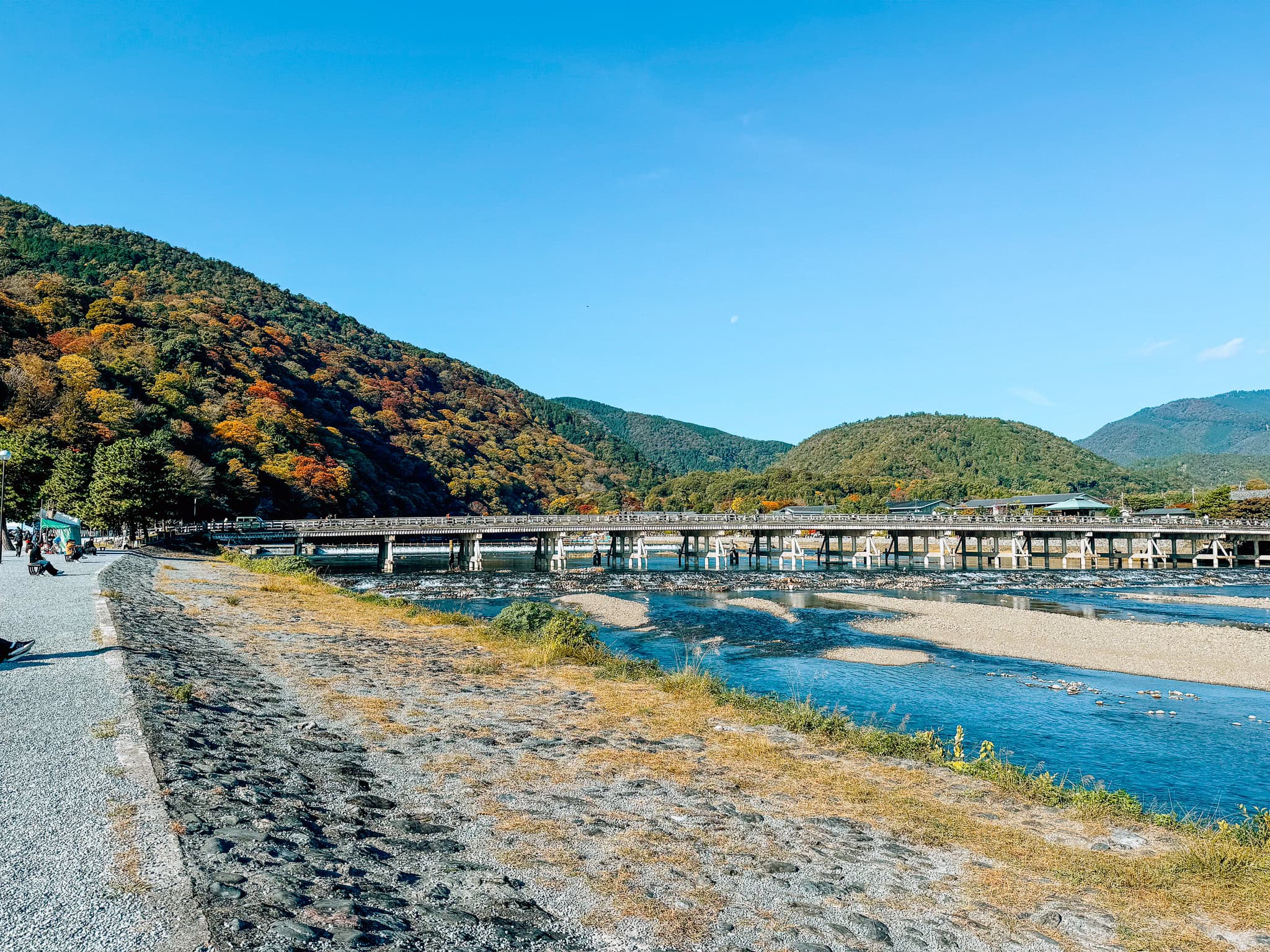 Arashiyama - Beautiful river, one of the best areas to stay in Kyoto.