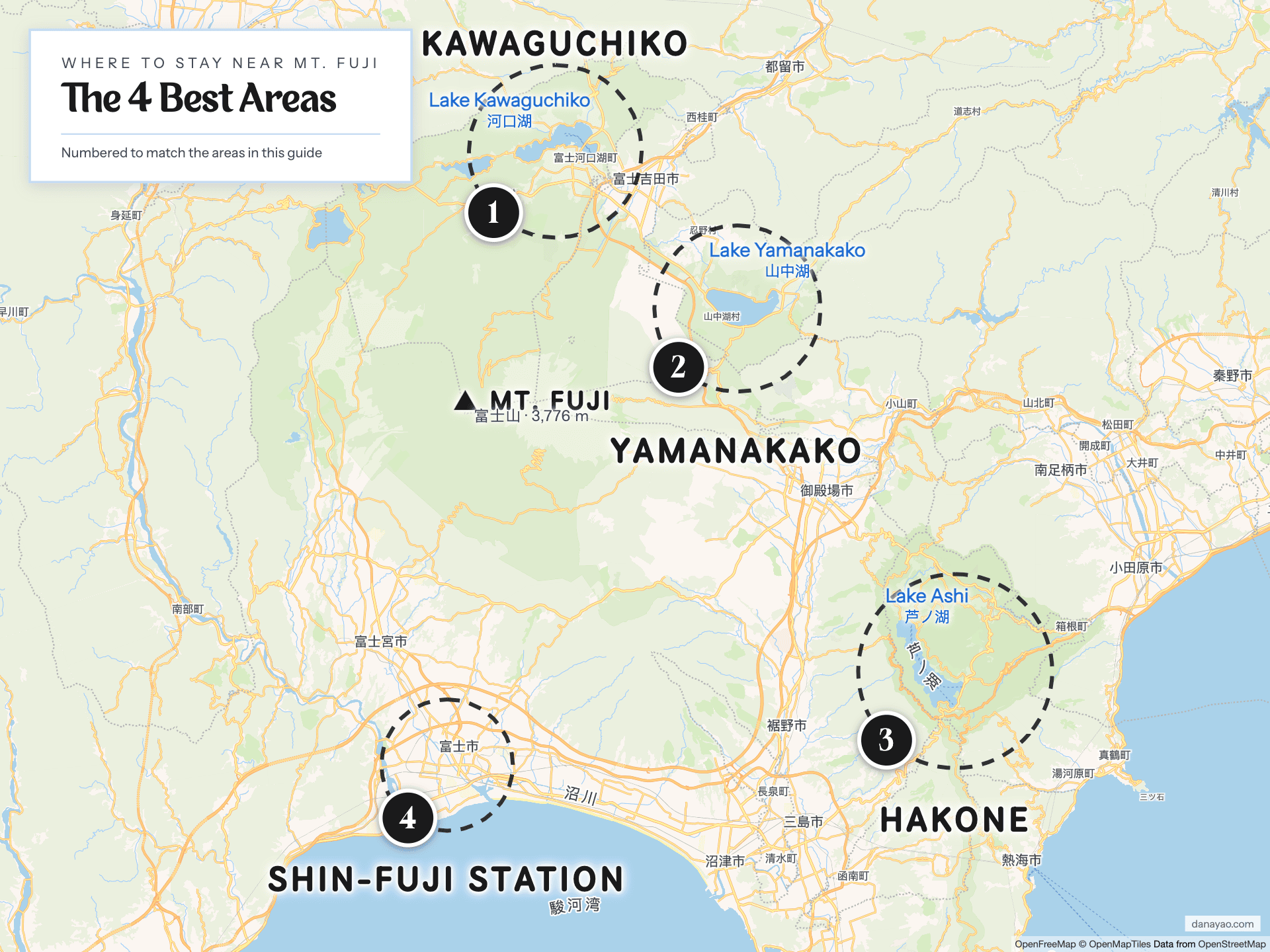 Best areas to stay near Mt. Fuji